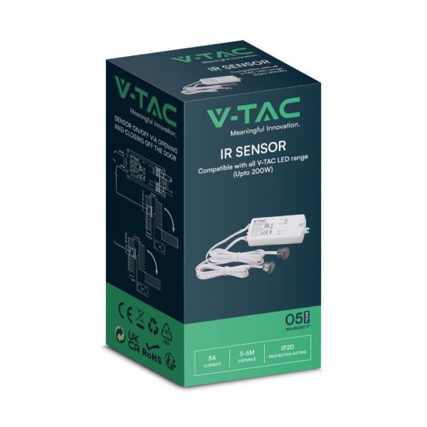 V-TAC 23428 Ανιχνευτής Κίνησης Υπερύθρων 220-240V/AC σε Λευκό Χρώμα - Image 2