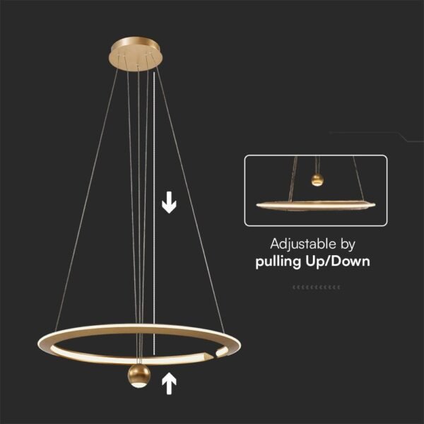V-TAC 23431 Κρεμαστό Φωτιστικό LED 46W 3000K Dimmable Χρυσού Χρώματος - Image 5