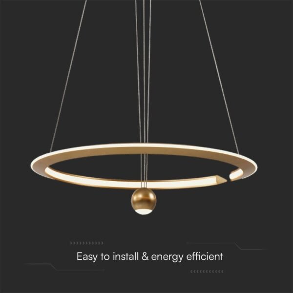 V-TAC 23431 Κρεμαστό Φωτιστικό LED 46W 3000K Dimmable Χρυσού Χρώματος - Image 6