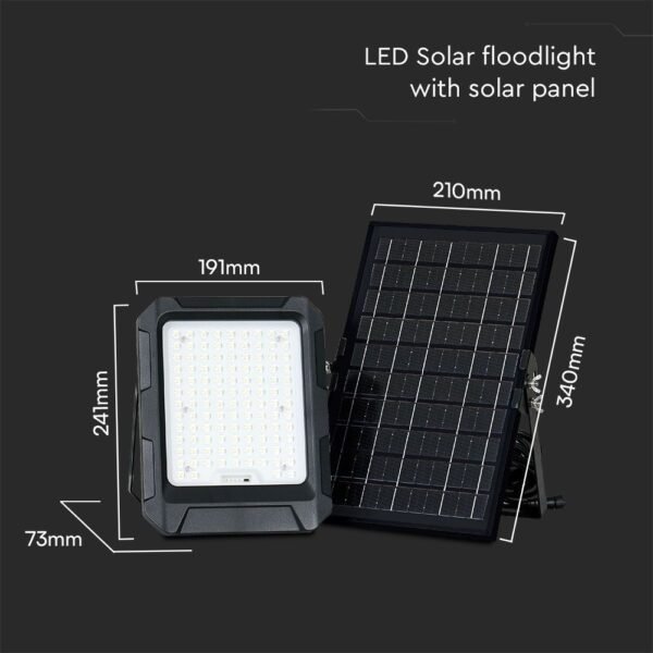 V-TAC 23438 Ηλιακός Προβολέας LED 10W 120° 1000lm IP65 με Χειριστήριο Φυσικό Λευκό - Image 4