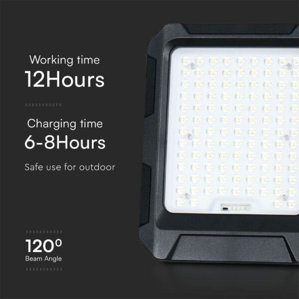 V-TAC 23439 Ηλιακός Προβολέας LED 15W 120° 1800lm IP65 με Χειριστήριο Φυσικό Λευκό - Image 7