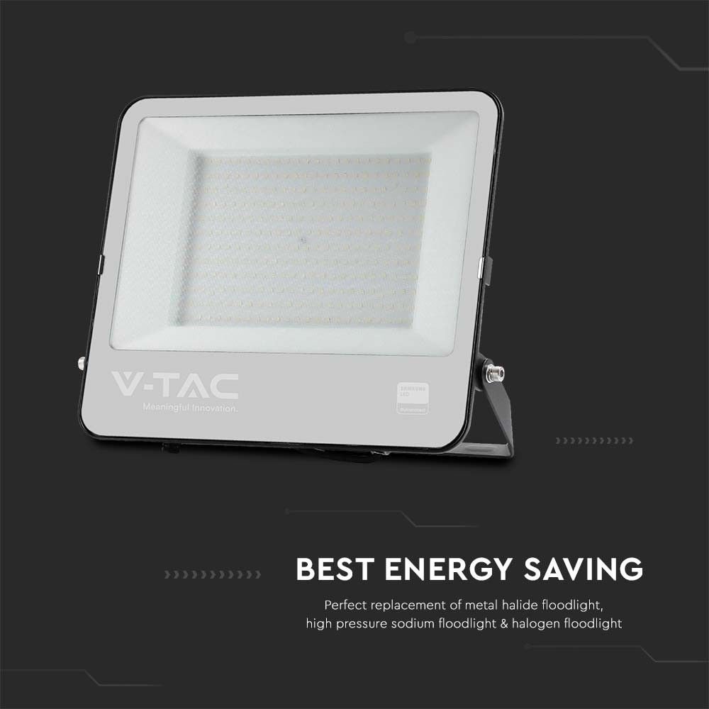 V-TAC 23444 Προβολέας LED SMD 200W 17540lm 115° IP65 Samsung Chip Μαύρο Σώμα Γκρι Γυαλί Ψυχρό Λευκό - Image 8