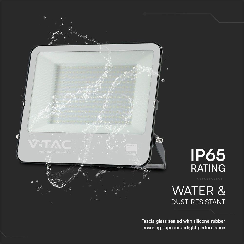 V-TAC 23444 Προβολέας LED SMD 200W 17540lm 115° IP65 Samsung Chip Μαύρο Σώμα Γκρι Γυαλί Ψυχρό Λευκό - Image 9
