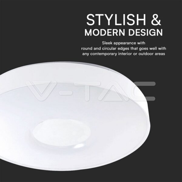 V-TAC 23592 Πλαφονιέρα Οροφής LED 30W/60W/30W 230V 6000lm IP20 Remote Control Dimmable 3 σε 1 CCT /60W (4000K) Λευκό Σώμα - Image 3