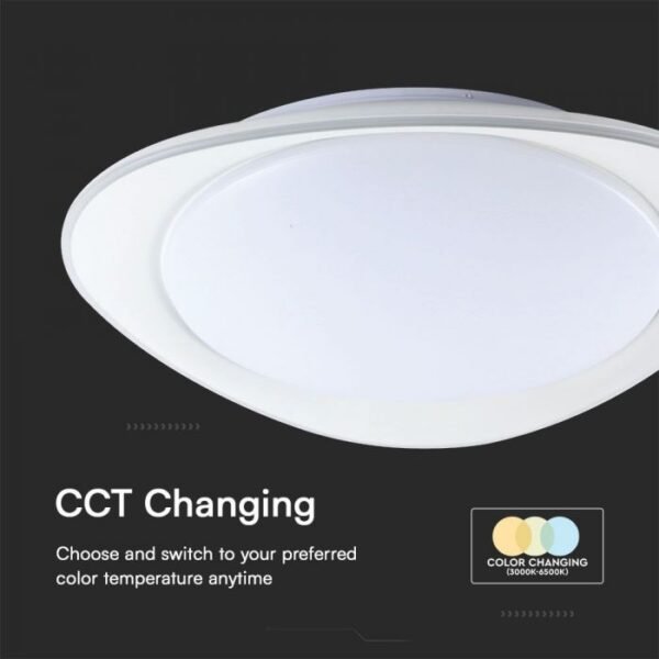 V-TAC 23593 Πλαφονιέρα Οροφής LED 20W/40W/20W 4000lm IP20 Remote Control Dimmable 3 σε 1 CCT /40W (4000K) Λευκό Σώμα - Image 7
