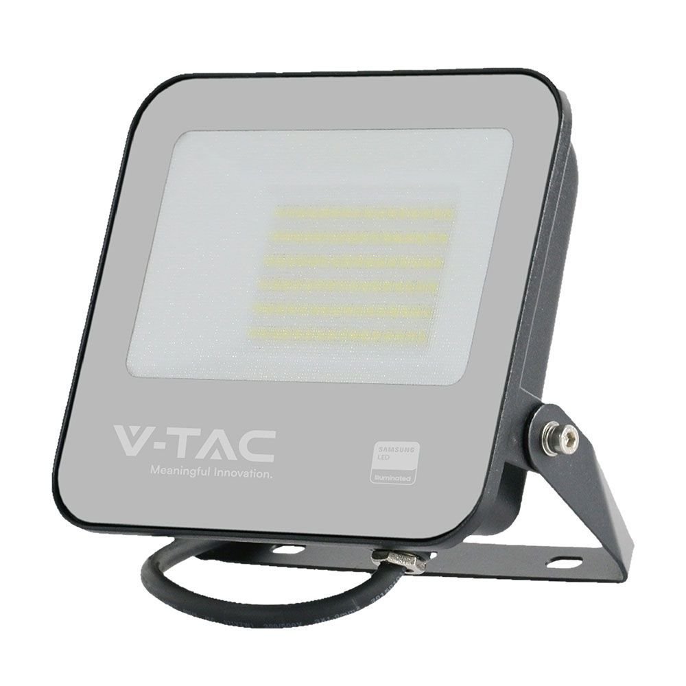 V-TAC 23600 Προβολέας 50W LED Floodlight SMD SAMSUNG CHIP 1m Wire Black Body Grey Frosted Glass 6500K Ψυχρό Λευκό Φως - Image 11