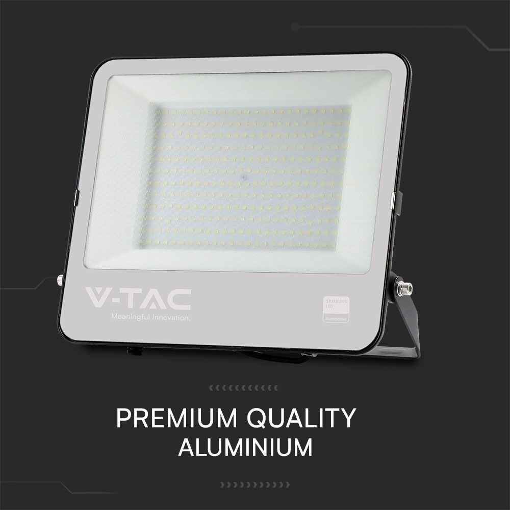 V-TAC 23601 Προβολέας 200W LED Floodlight SMD SAMSUNG CHIP 1m Wire Black Body Grey Frosted Glass 4000K - Image 10