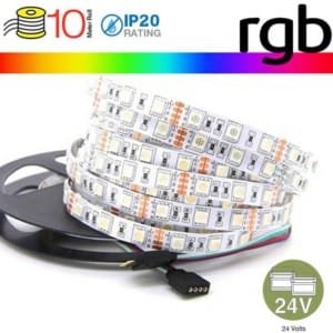 Ταινία Led 5050 24V IP20 RGB 9W/m 10m 600lms/W V-TAC 2592
