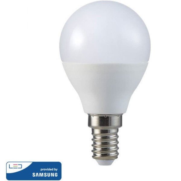 Λάμπα LED Σφαιρική G45 4.5W E14 High Lumen 120lm/w A++ Samsung Chip 6400K-Ψυχρό Λευκό V-TAC 266