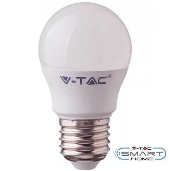 WiFi Led Έξυπνη Λάμπα 4.5W Σφαιρική G45 E27 RGB+WW (2700K Θερμό) +W (6400K Ψυχρό Λευκό) συμβατή με Amazon Alexa & Google Home V-TAC SKU 2755