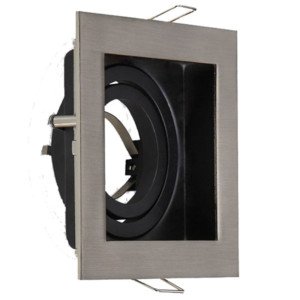 25503598-519-Σποτ για GU10 ή MR16 Τετράγωνο Κινητό Περιστρεφόμενο Satin Nickel Μεταλλικό V-TAC 3598