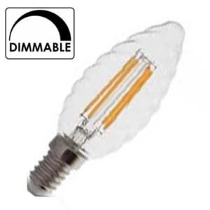 Λάμπα Κερί Twist Led 4W 2700K Θερμό Λευκό Dimmable E14
