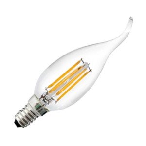2550615-43-Λάμπα LED Filament Νήματος Vintage Κερί 4W με Ακίδα E14