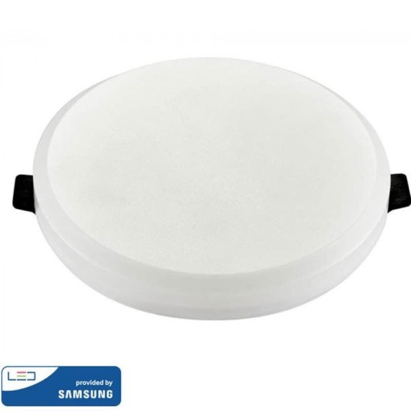 LED Mini Panel Στρογγυλό Χωνευτό Χωρίς Πλαίσιο Quick Connector 15W SMD 220-240V ABS Samsung Chip Θερμό Λευκό 3000K V-Tac 620