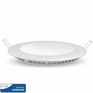LED Mini Panel Στρογγυλό Χωνευτό Τύπου PL 6W SMD 85-265V Αλουμινίου Samsung Chip Θερμό Λευκό 3000K  V-Tac 706