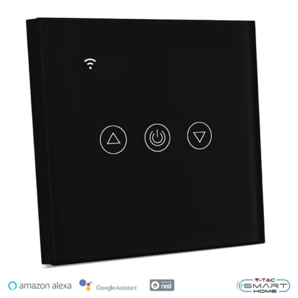 WiFi Dimmer Αφής Γυαλί Μαύρο Συμβατό με Amazon Alexa & Google Home V-Tac 8432