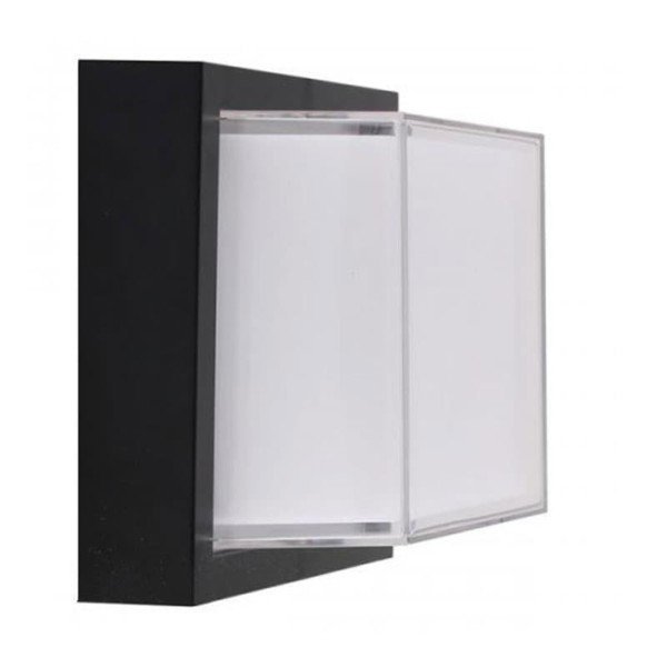 Απλίκα LED Στεγανή IP65 Πλαστική Τετράγωνη 12W 900 lms Μαύρη 3000K Θερμό Λευκό V-Tac 8543