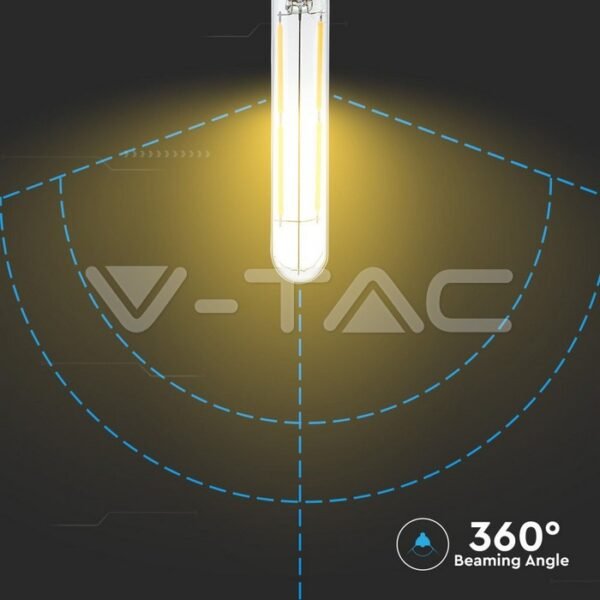 V-TAC 2701 Λάμπα LED E14 T20 Filament 4W θερμό λευκό 2700K γυαλί διάφανο - Image 4
