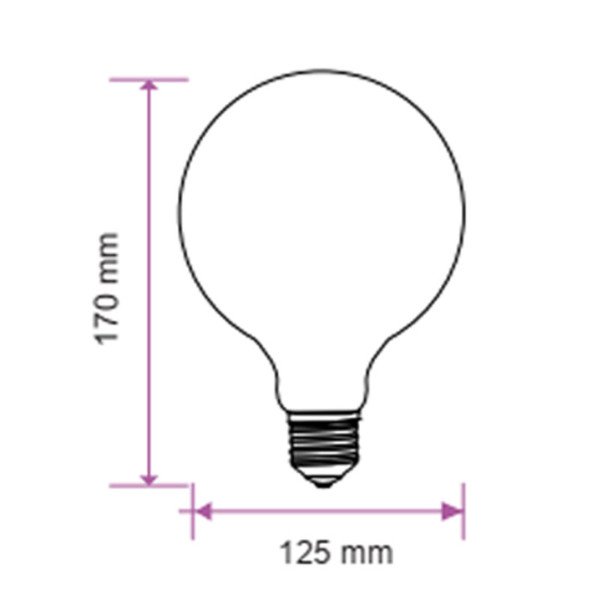 3D Filament-G125 E27 Globe 2706 V-Tac 3W 3000K Θερμό Λευκό - Image 3