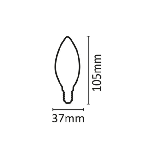 InLight E14 LED C37 5,5watt 4000K Φυσικό Λευκό (7.14.05.13.2) - Image 2