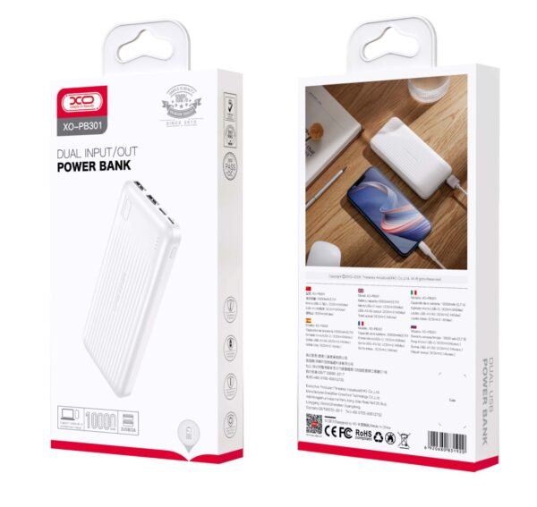 XO PB301 Light Display Powerbank 10000mAh (Λευκό) - Image 2