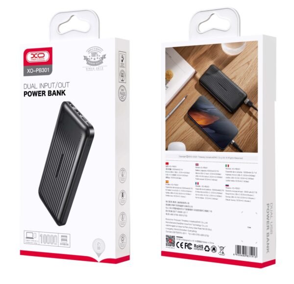 XO PB301 Light Display Powerbank 10000mAh (Μαύρο) - Image 2