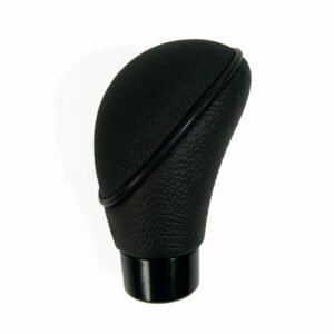 AutoGS 37113 Οβάλ πόμολο λεβιέ ταχυτήτων μαύρο δερμάτινο