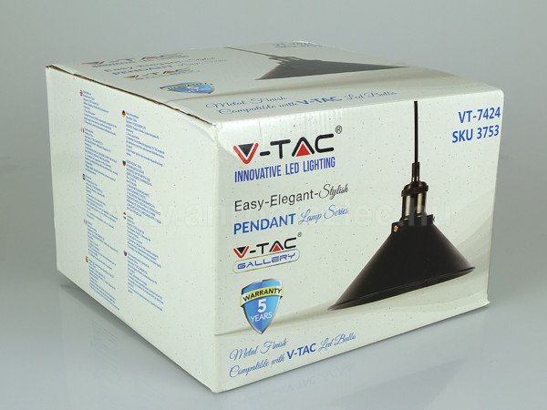 Κρεμαστό Φωτιστικό Μεταλλικό Μαύρο V-TAC 3753 - Image 4