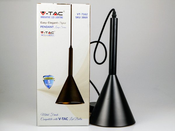 Κρεμαστό Φωτιστικό 1Φ Μεταλλικό Μαύρο V-TAC 3869 - Image 3