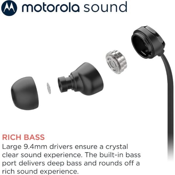 Motorola Earbuds 3C-S Mαύρα In ear ακουστικά ψείρες USB-C handsfree με καλώδιο 1.2μ. - Image 7