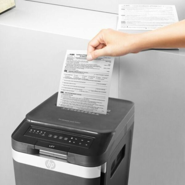 HP Pro Shredder Auto 400CC – 2822 Μαύρος καταστροφέας εγγράφων με συνδετήρες και καρτών Cross Cut P4 – 10 Manual /400 Auto x A4 – 53L - Image 9