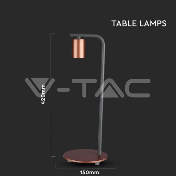 V-TAC 40331 Φωτιστικό Επιτραπέζιο με Διακόπτη Κόκκινο Μπροντζέ και Ντουί Ε27 - Image 6