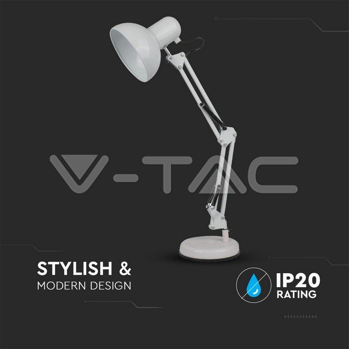 V-TAC 40351 Φωτιστικό Γραφείου με Σπαστό Βραχίονα σε Λευκό Χρώμα - Image 4