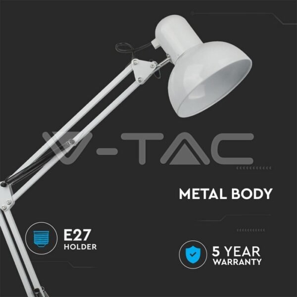 V-TAC 40371 Πορτατίφ Γραφείου με Λευκό Σώμα - Image 5