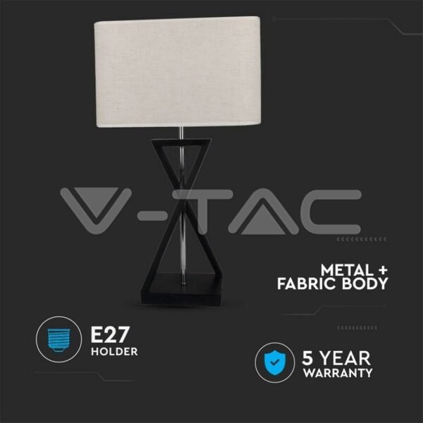 V-TAC 40381 Πορτατίφ με Λευκό Καπέλο και Μαύρη Βάση - Image 5