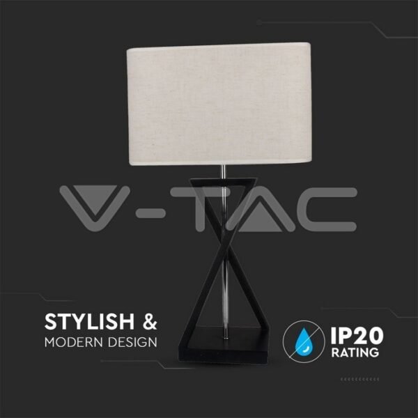 V-TAC 40381 Πορτατίφ με Λευκό Καπέλο και Μαύρη Βάση - Image 6