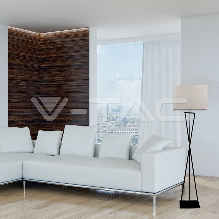 V-TAC 40401 Μοντέρνο Φωτιστικό Δαπέδου με Ντουί για Λαμπτήρα E27 σε Μαύρο Χρώμα - Image 6