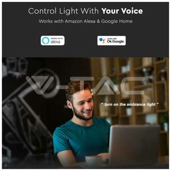 LED WiFi επιτραπέζιο φωτιστικό 4W RGB+CCT με λευκό σώμα Amazon Alexa & Google Home 405861 V-TAC - Image 5