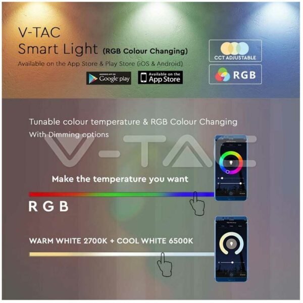 WiFi LED Επιτραπέζιο Φωτιστικό 8W RGB Μαύρο Σώμα USB Amazon Alexa & Google Home 405871 V-Tac - Image 5