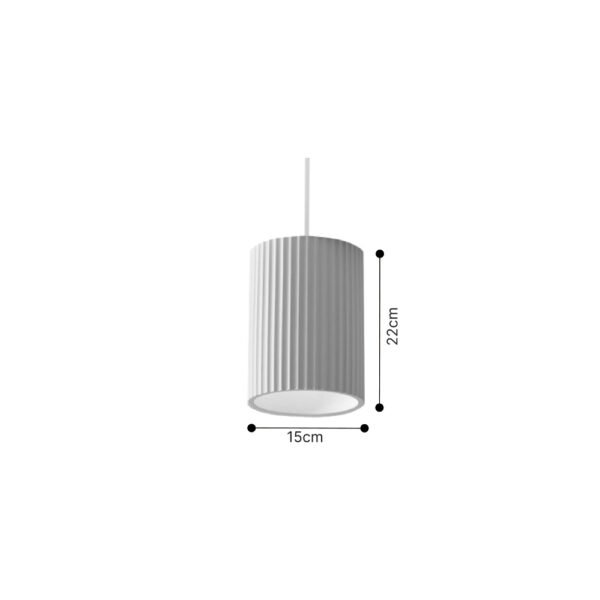 Inlight Κρεμαστό φωτιστικό λευκό από γύψο 1XΕ27 D:15cm (4062-White) - Image 2