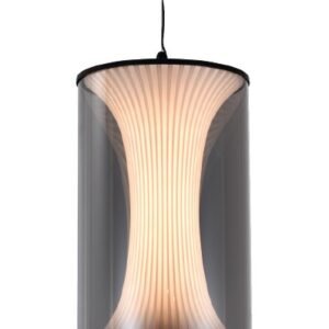 Inlight Κρεμαστό φωτιστικό  LED απο μαύρο μέταλλο και φιμέ γυαλί, 15x29cm, 2970LM (4085-B-Smoke)
