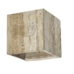 InLight Επιτοίχιο φωτιστικό γκρι από travertine marble 1XG9 D:12 x 12cm (43064)