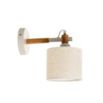 InLight Επιτοίχιο φωτιστικό από λευκό μέταλλο και υφασμάτινο καπέλο (43383-WH)