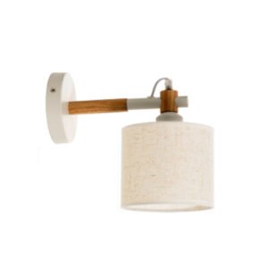 InLight Επιτοίχιο φωτιστικό από λευκό μέταλλο και υφασμάτινο καπέλο (43383-WH)