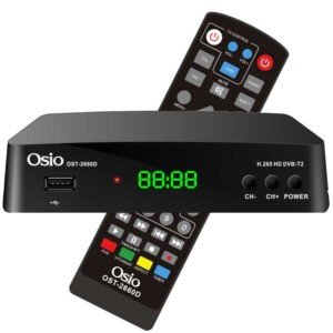 OSIO OST-2660D DVB-T/T2 FULL HD H.265 MPEG-4 Ψηφιακός Δέκτης με USB και Χειριστήριο για TV & Δέκτη