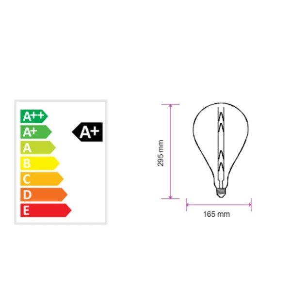 Λάμπα LED Amber Filament Special 8W G165 E27 2200K V-TAC 45641 Πολύ Θερμό - Image 3