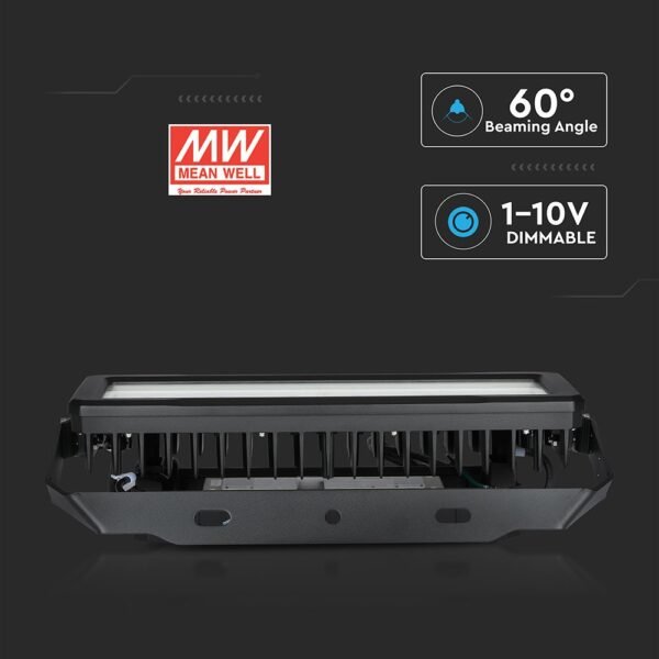 V-TAC 495 Προβολέας LED Samsung chip & Meanwell driver 250W Φυσικό λευκό 4000K Μαύρο σώμα Dimmable 60° - Image 8