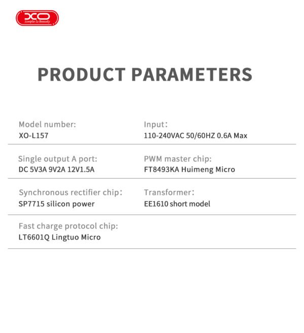 XO L157(UK) QC3.0 18W Φορτιστής Λευκό - Image 4