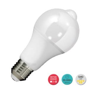 Λάμπα LED Motion Sensor -Ανιχνευτής Κίνησης- 9W E27 3000K