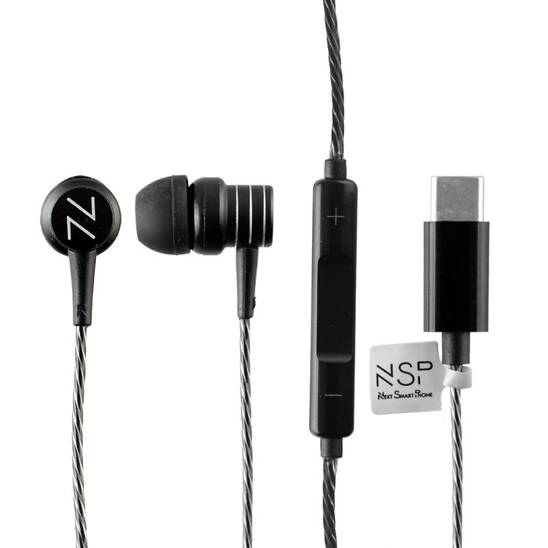 NSP RIPPLY HN28 Στέρεο UNIVERSAL Μαύρο HandsFree με βύσμα 3.5mm On/Off Type-C 1.2m - Image 2